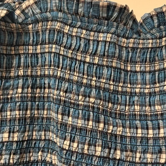 Ganni designer Blue Plaid Women's Dress - Picture 5 of 9